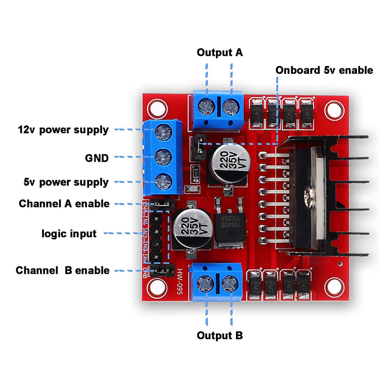 L298N Dual H-Bridge DC Motor Driver Controller Module - Image 3