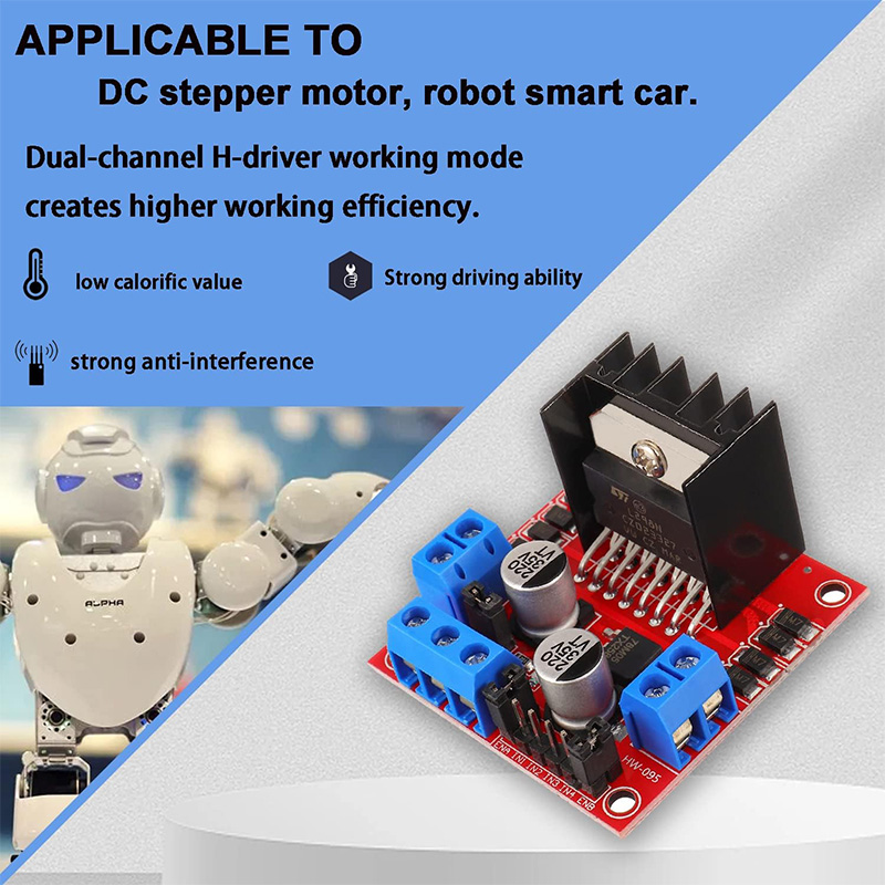 L298N Dual H-Bridge DC Motor Driver Controller Module - Image 6