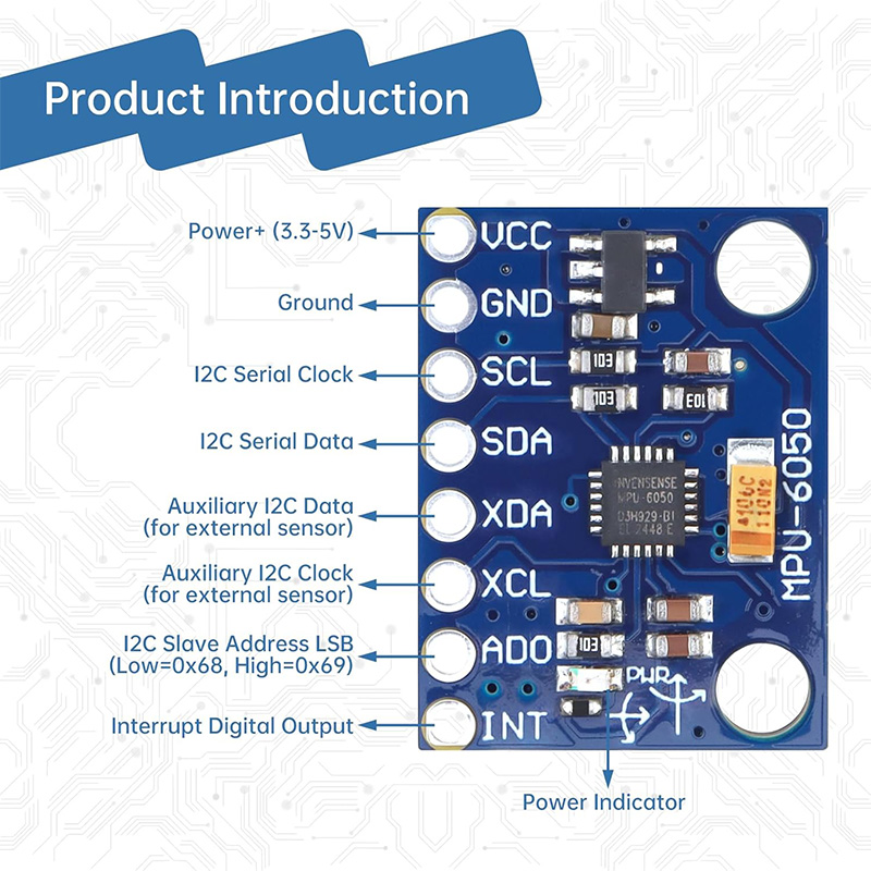 MPU6050 6DOF 3 Axis Accelerometer Gyroscope Sensor Module - Image 4