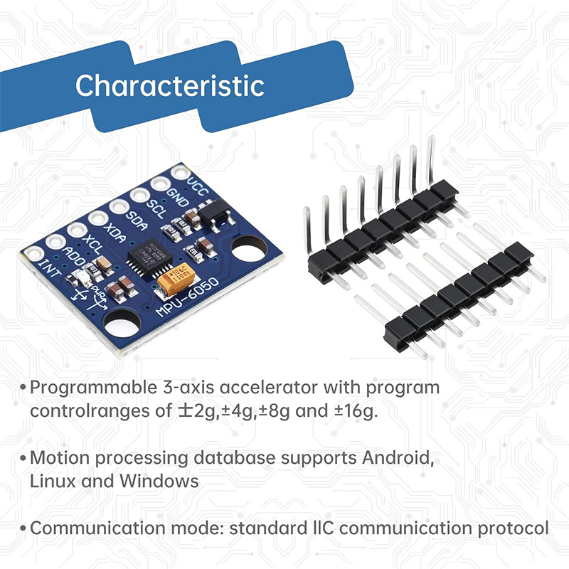 MPU6050 6DOF 3 Axis Accelerometer Gyroscope Sensor Module - Image 5
