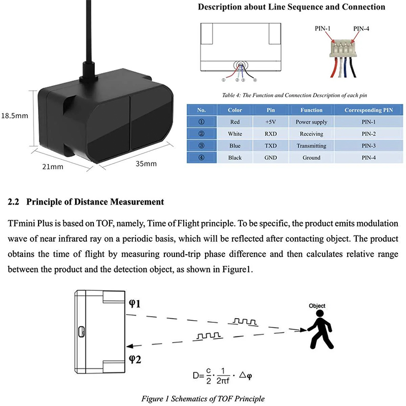 TFmini Plus Lidar Module Single-Point Ranging Module - Image 5