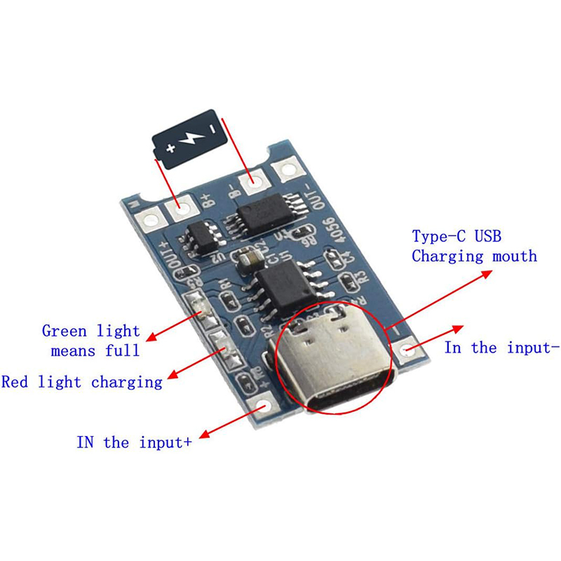 TP4056 Type-C 5V 1A 18650 Lithium Battery Charger Module - Image 2